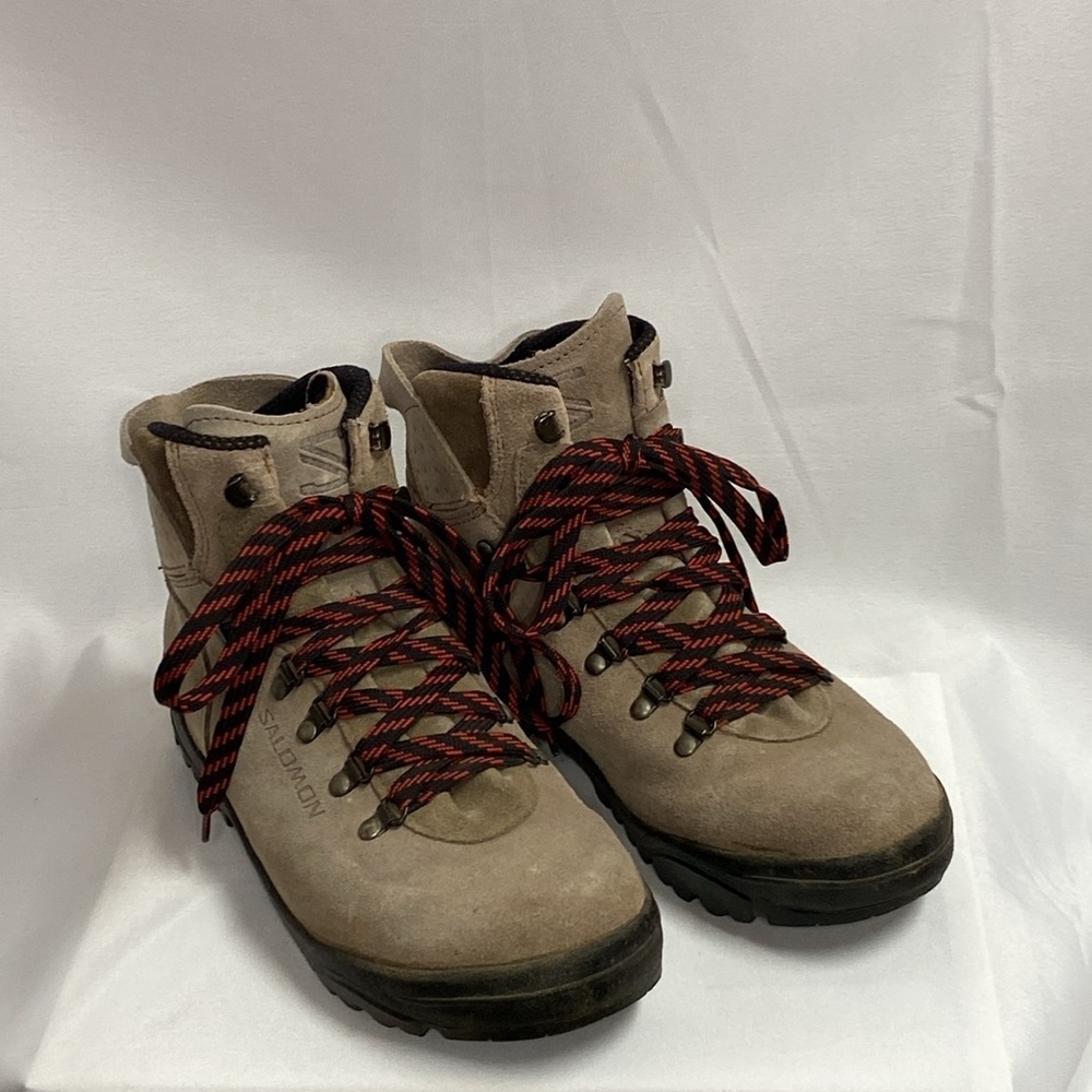 Salomon Tan and Red Ankle Boots
